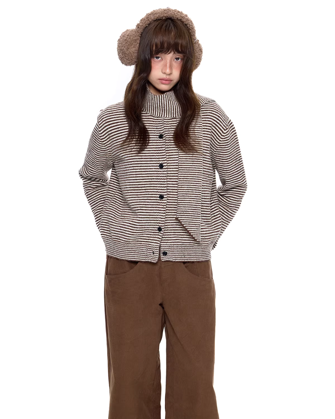 Dot Polar Fleece Knit Cardigan EZK0099