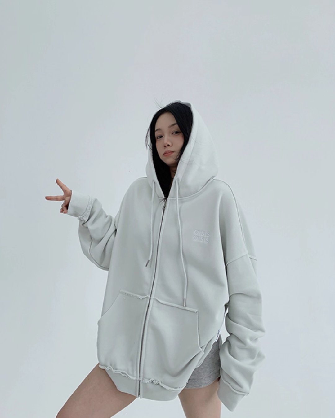Oversized Zip-Up Hoodie YLS0940