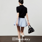 Black Knit Top / Balloon Mini Skirt LLA0495