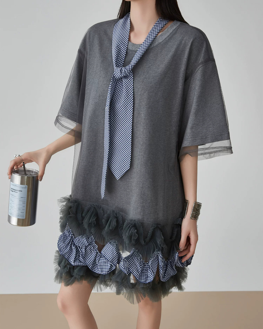 Hem Mesh Tulle Dress FER0159