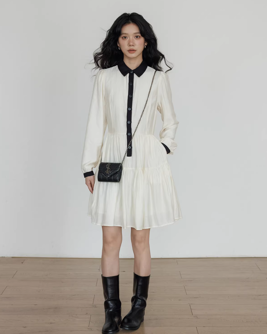 Color-Block Shirt Dress VAS0182