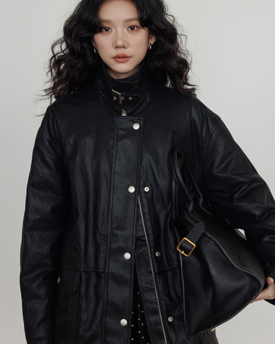 Lapel Leather Jacket VAS0174
