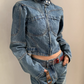 Mock Neck Denim Jacket / Denim Pants ACS0124