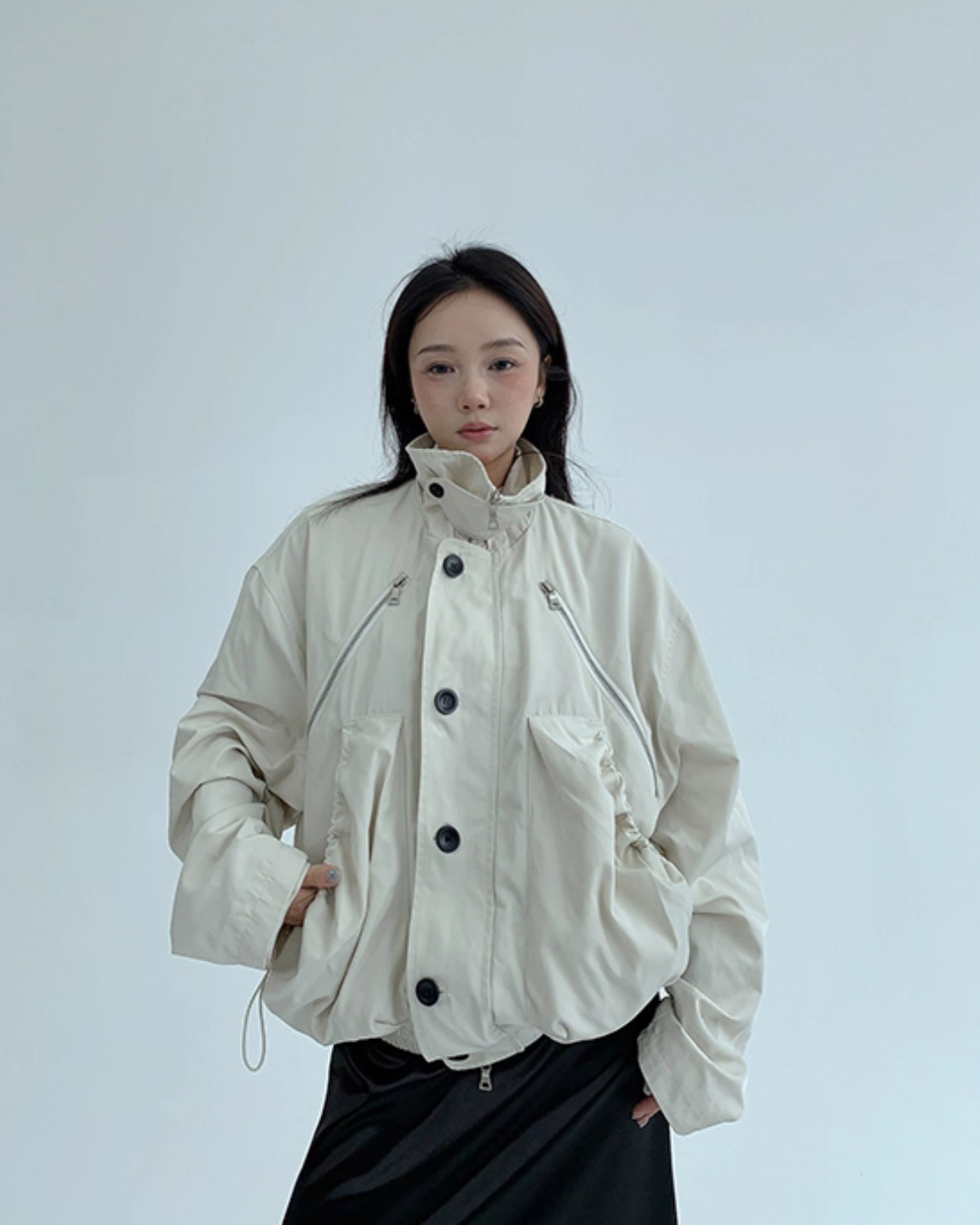 Stand Collar Balloon Sleeve Jacket YLS0921