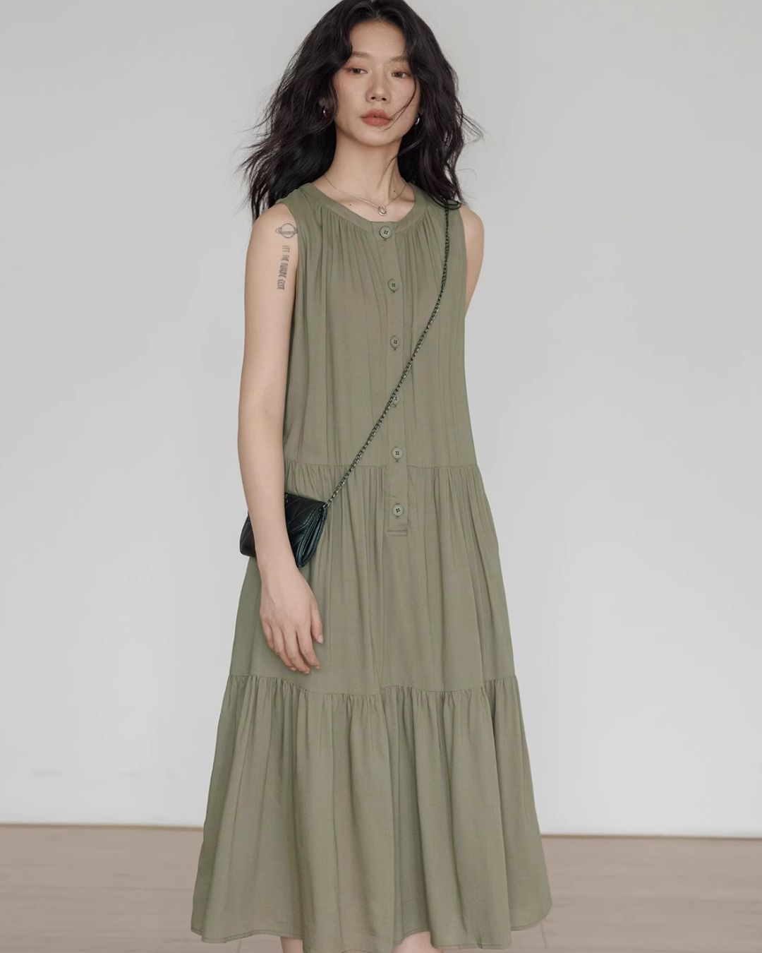 Tiered Gathered Long Dress VAS0119