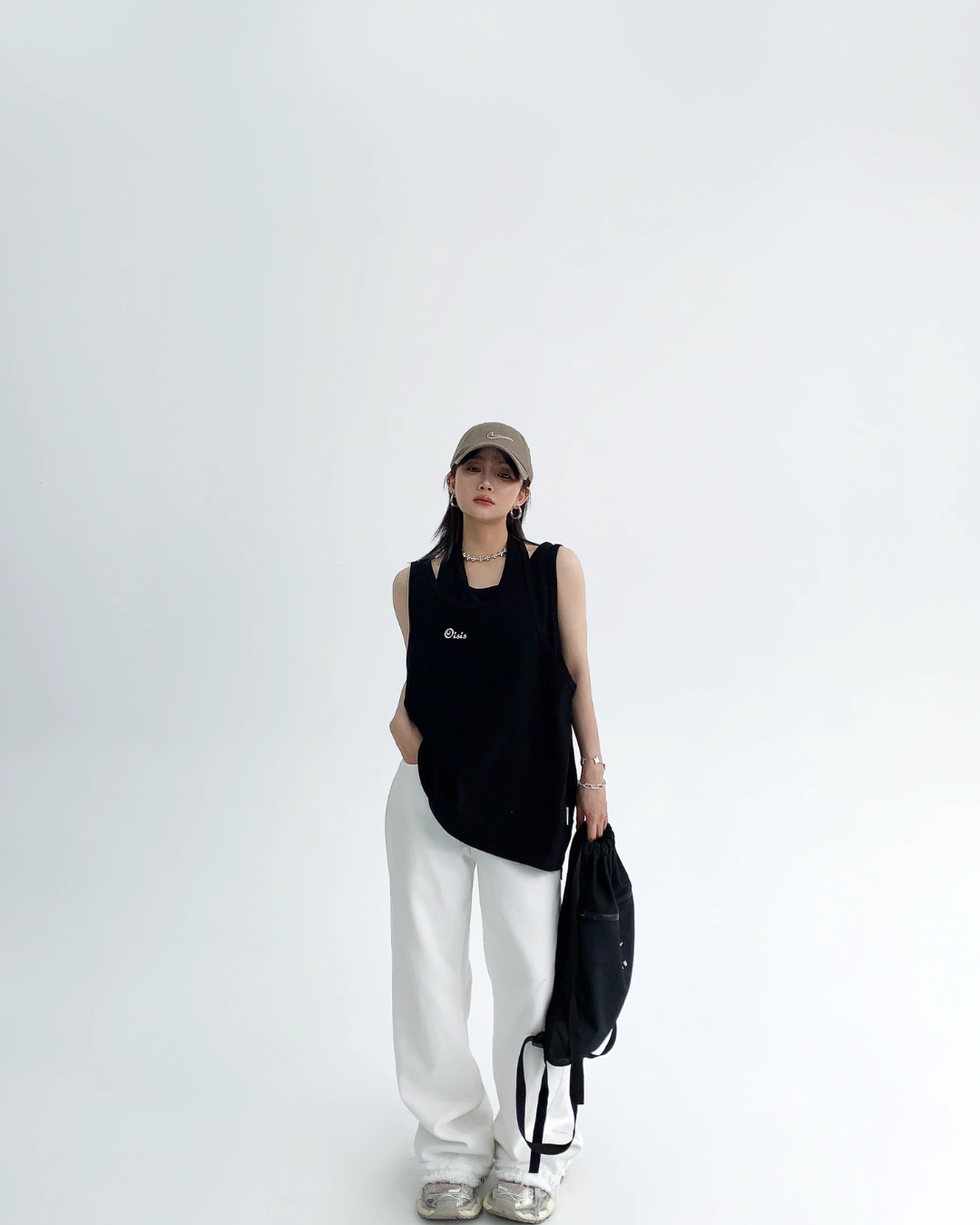 One-Point Logo Loose Tank Top YLS0206