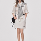 Loose Long-Sleeve Shirt / Border Top WEO0005