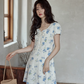 Puff Sleeve Floral Mini Dress  SMS0021