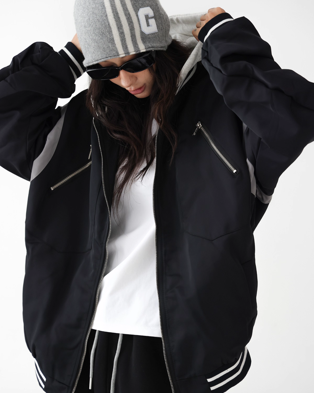 Retro Color Patchwork Hood Jacket ACS0286