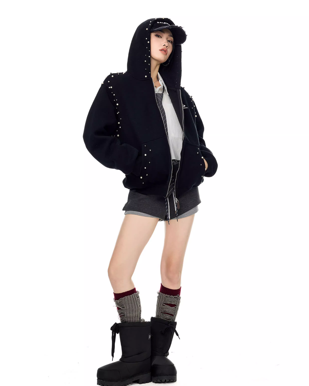 Pearl Design Zip Hoodie ICM0092