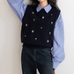College Style Embroidered Knit Vest VAS0140