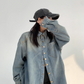 Gold Button Loose Denim Shirt YLS0740
