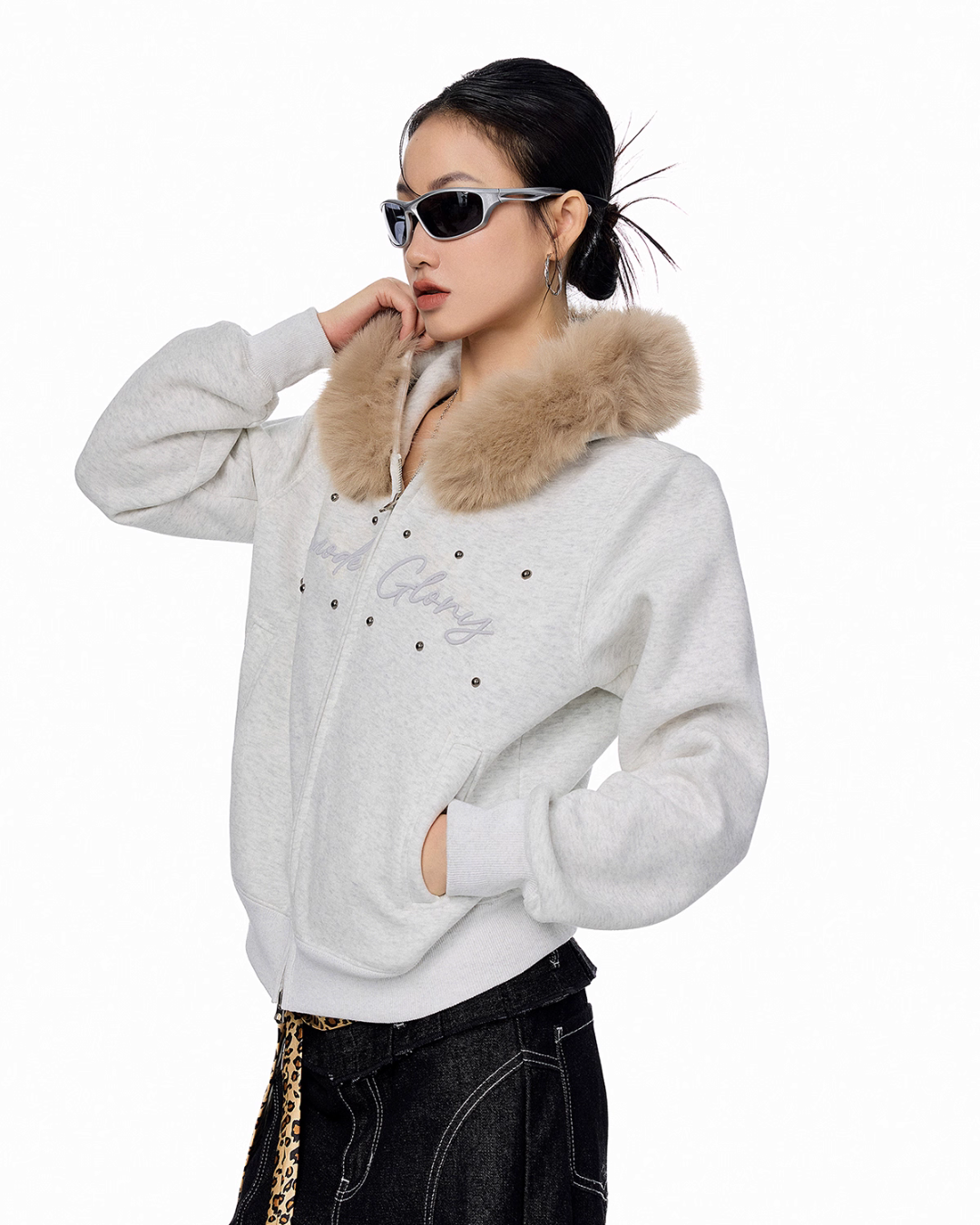 Fur Hood Zip Hoodie ICM0093