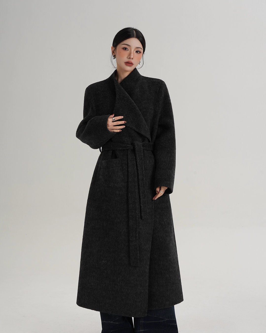 Waist Belt Wool Coat SRS0389
