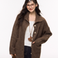 Stand Collar Knit Cardigan/Wide Denim Pants ELS0015