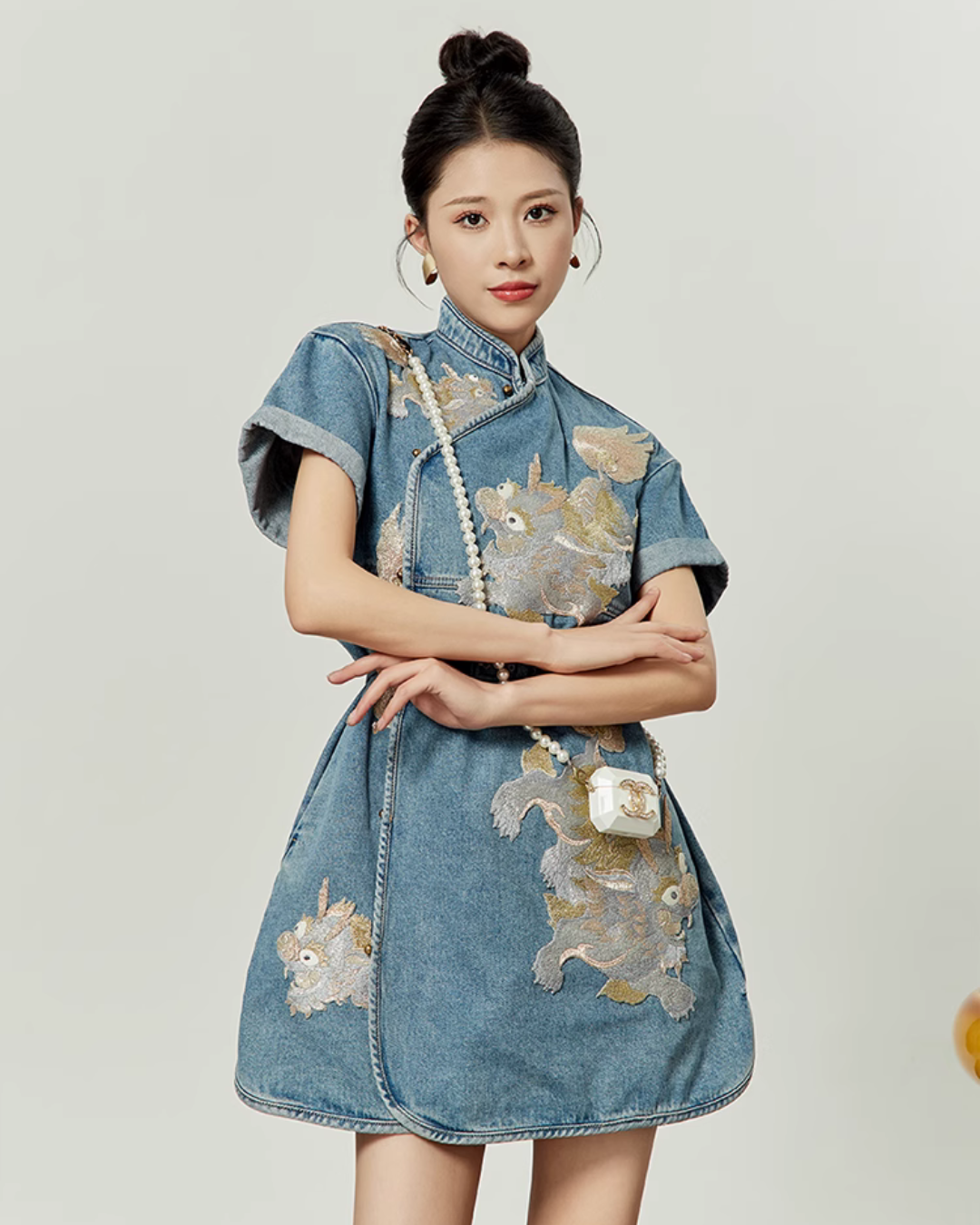 China Denim Fabric Dress LLA0003