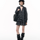 Plaid Ruffled Long Sleeve Shirt SHE0009