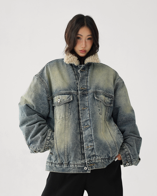 Fur Collar Denim Jacket ACS0314