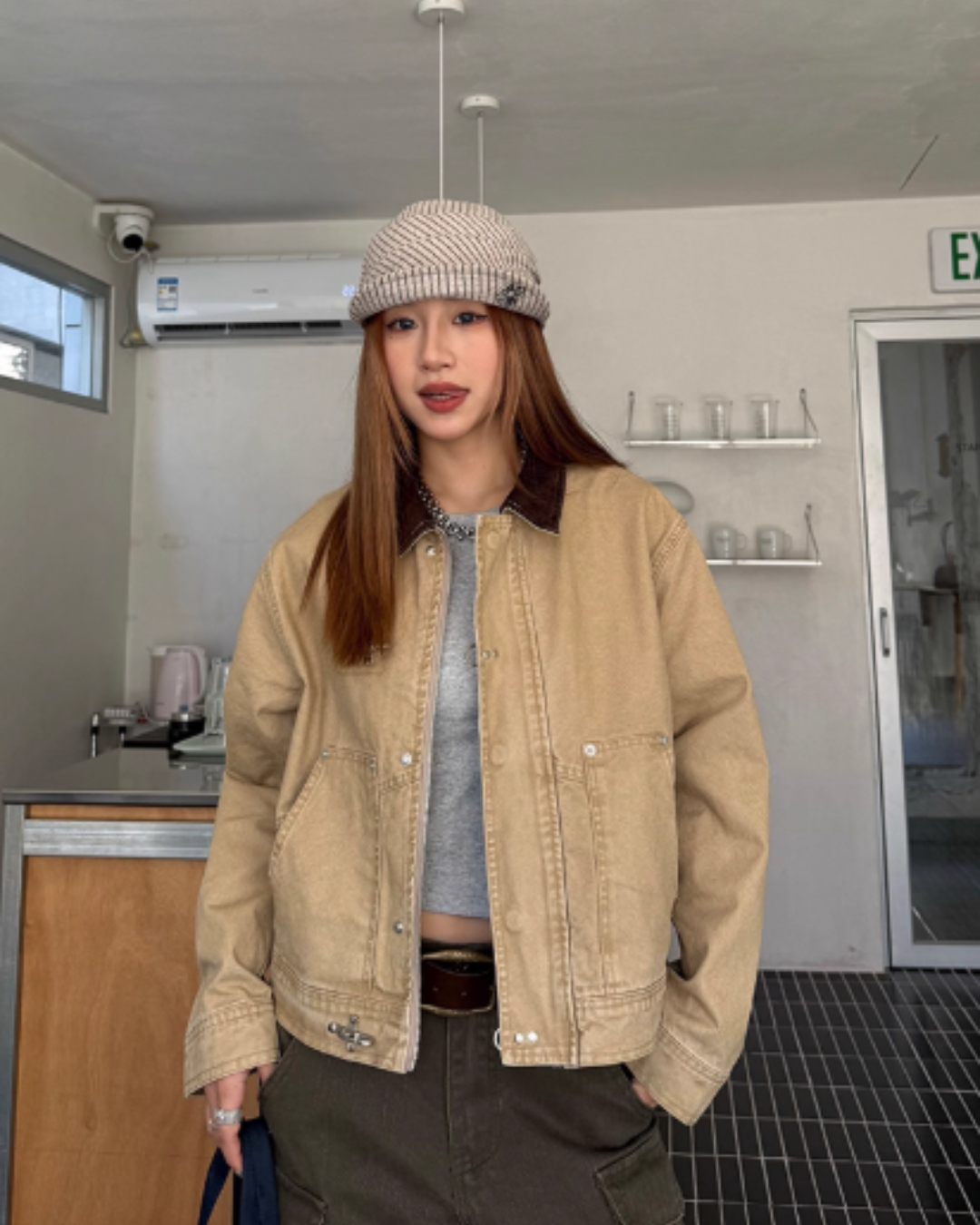 Vintage Washed Collar Denim Jacket CYE0053
