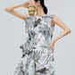 Hand-Drawn Floral Print Dress FER0289