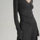 V-Neck Slim Long Sleeve Dress SRS0333