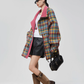 Retro Plaid Trench Coat FER0038