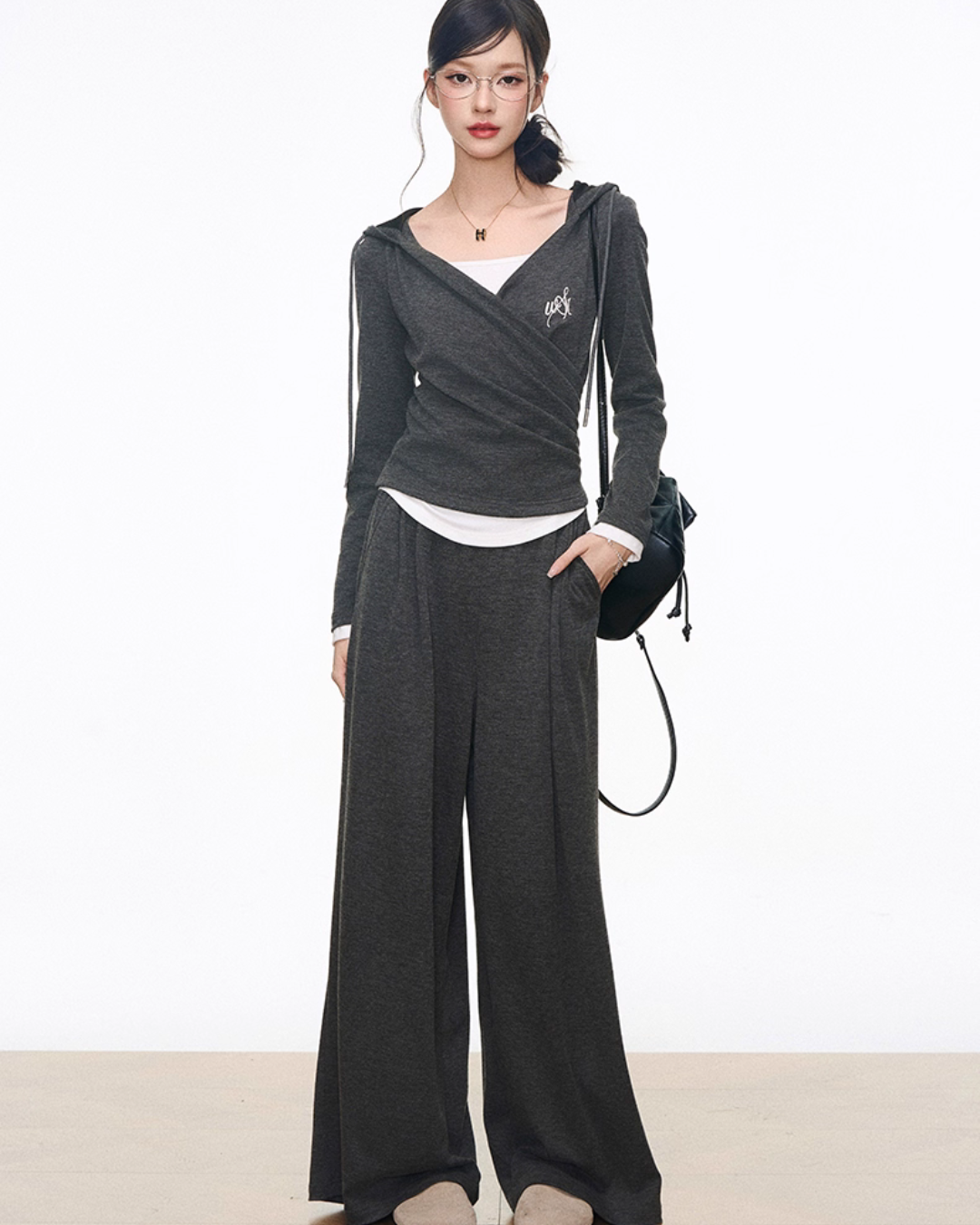 Drape Hood Top / Long Loose Skirt / Wide Pants WEO0073