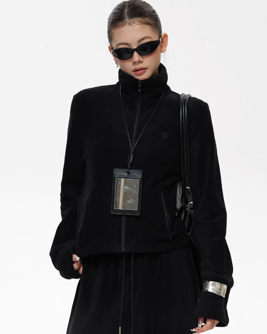 Retro Stand Collar Short Jacket / Sweatpants ACS0302