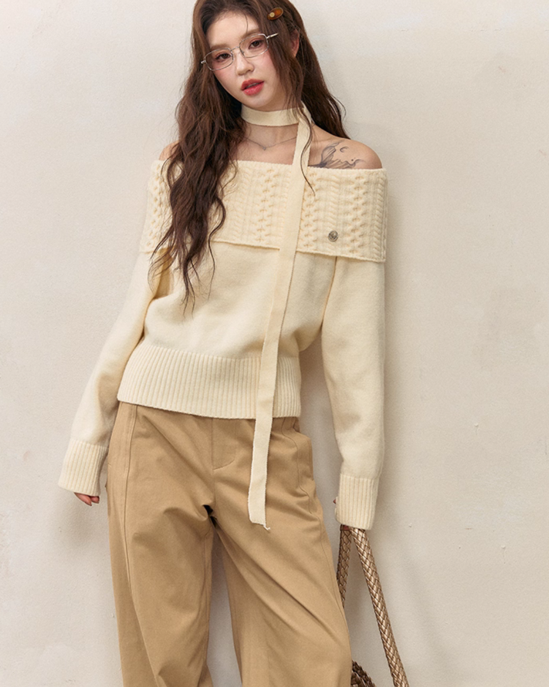 Off-Shoulder Tops / Wide Pants / Flared Long Skirts ELS0001
