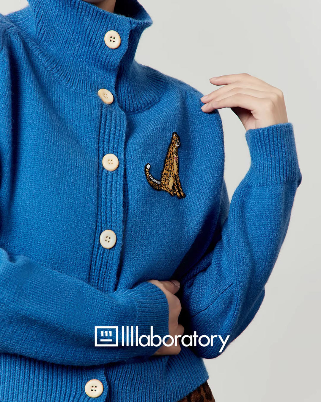 Stand Collar Knit Top / Leopard Print Mini Skirt LLA0587