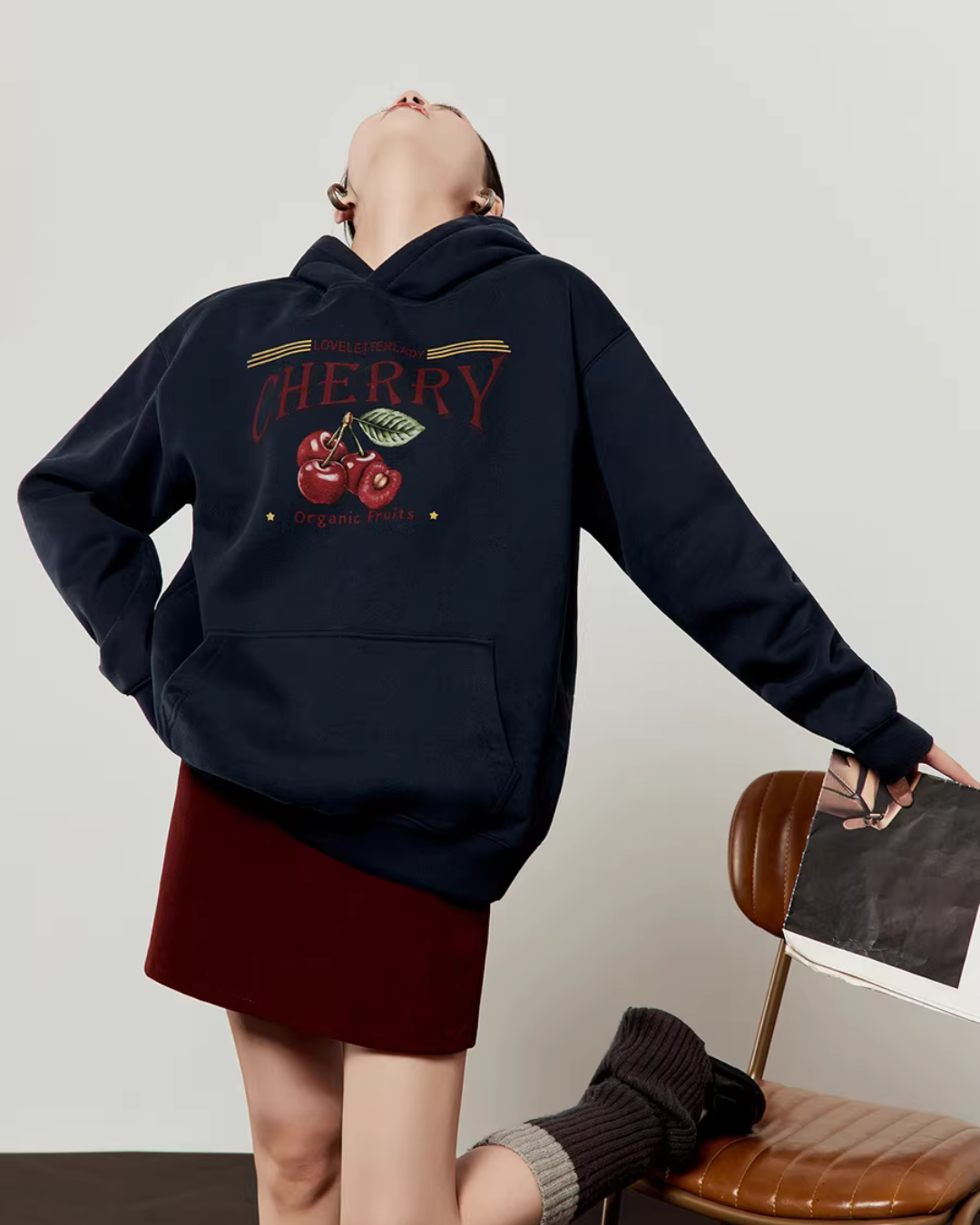 Cherry Print Hoodie LLA0601