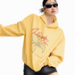Flower Motif Loose Hoodie ICM0076