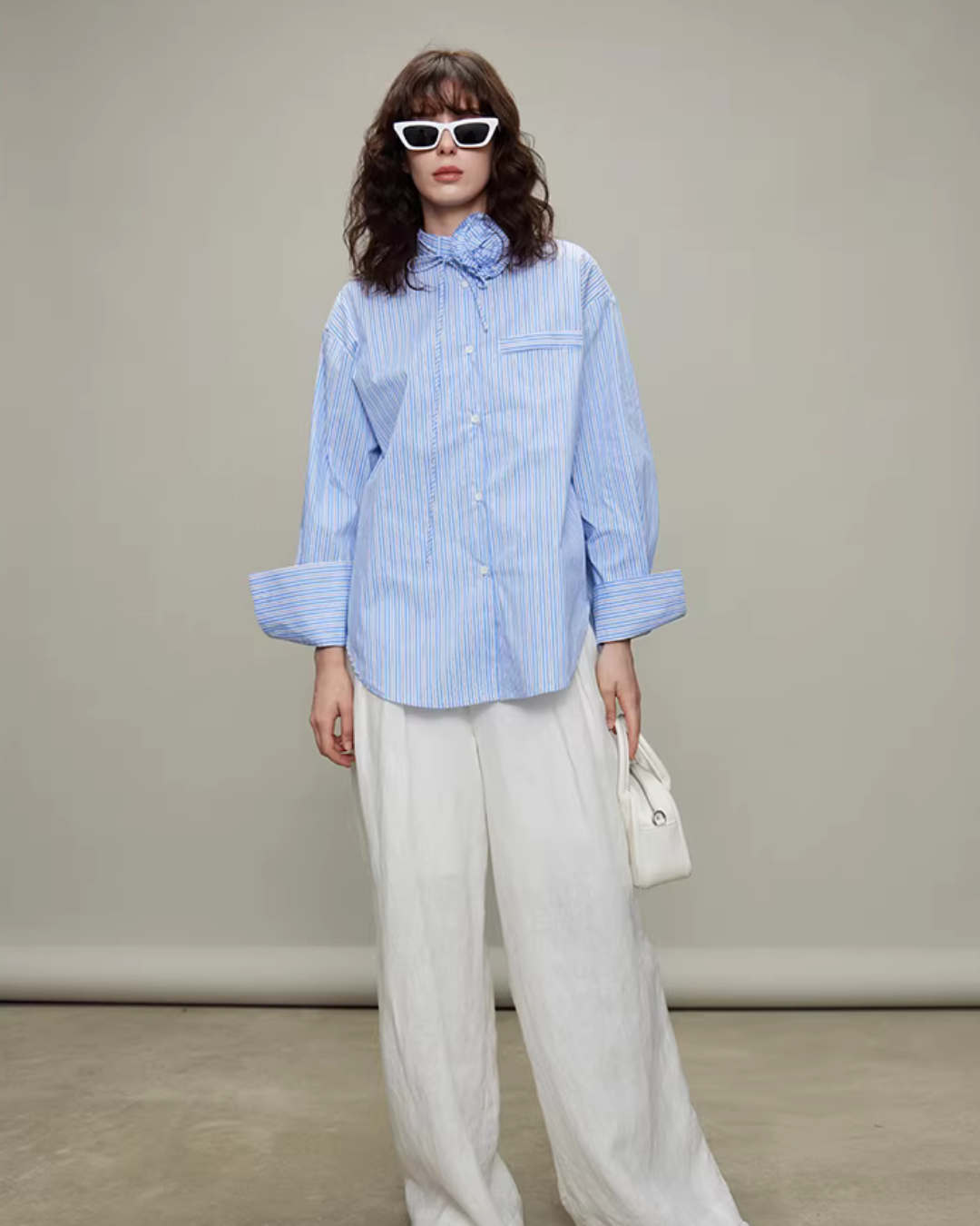 Rose Stripe Loose Shirt TEO0011