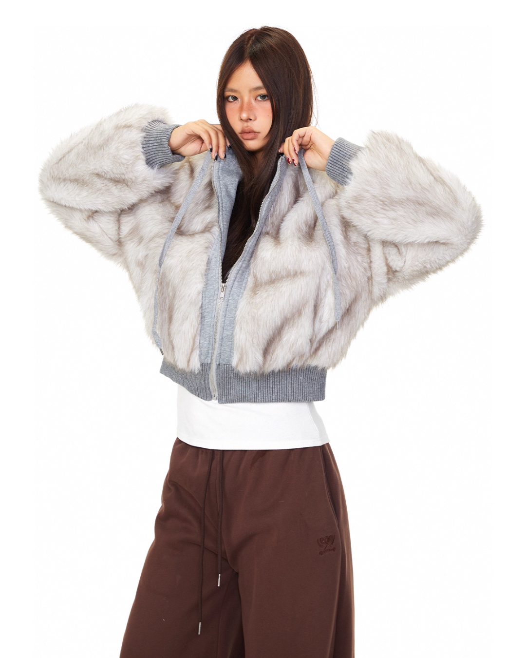 Fur Docking Zip Hoodie BLB0032