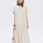 Cotton Linen Gathered Long Dress SHN0040
