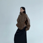 Stand Collar Fake Leather Blouson YLS0909