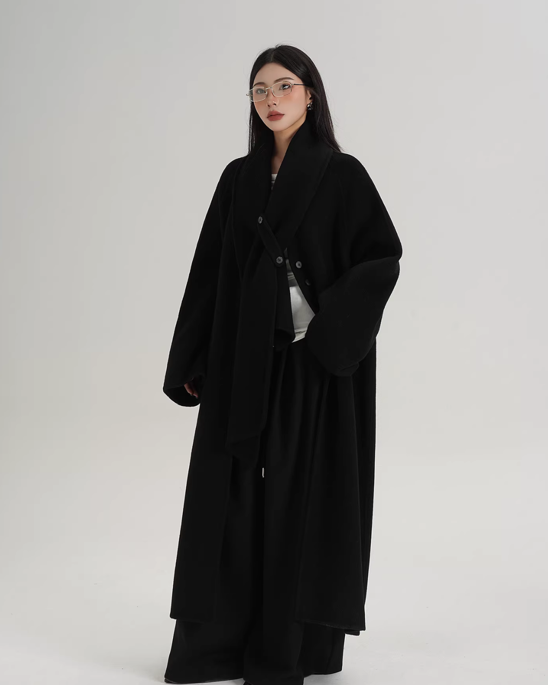 Scarf Long Wool Coat SRS0408