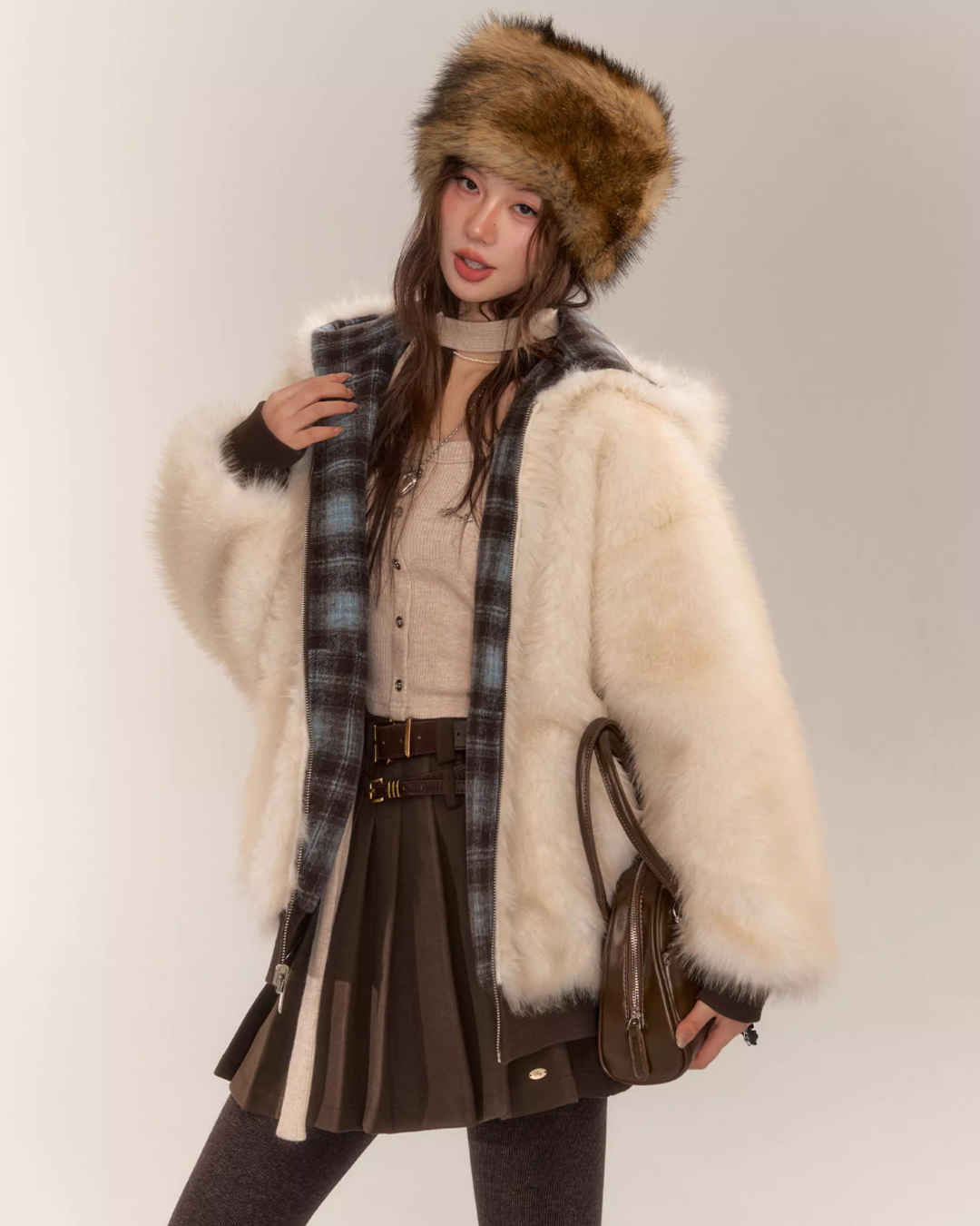 Reversible Check Fleece Jacket ASG0060
