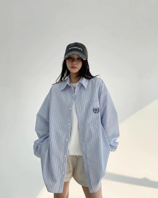 Oversized Striped Shirt YLS0742