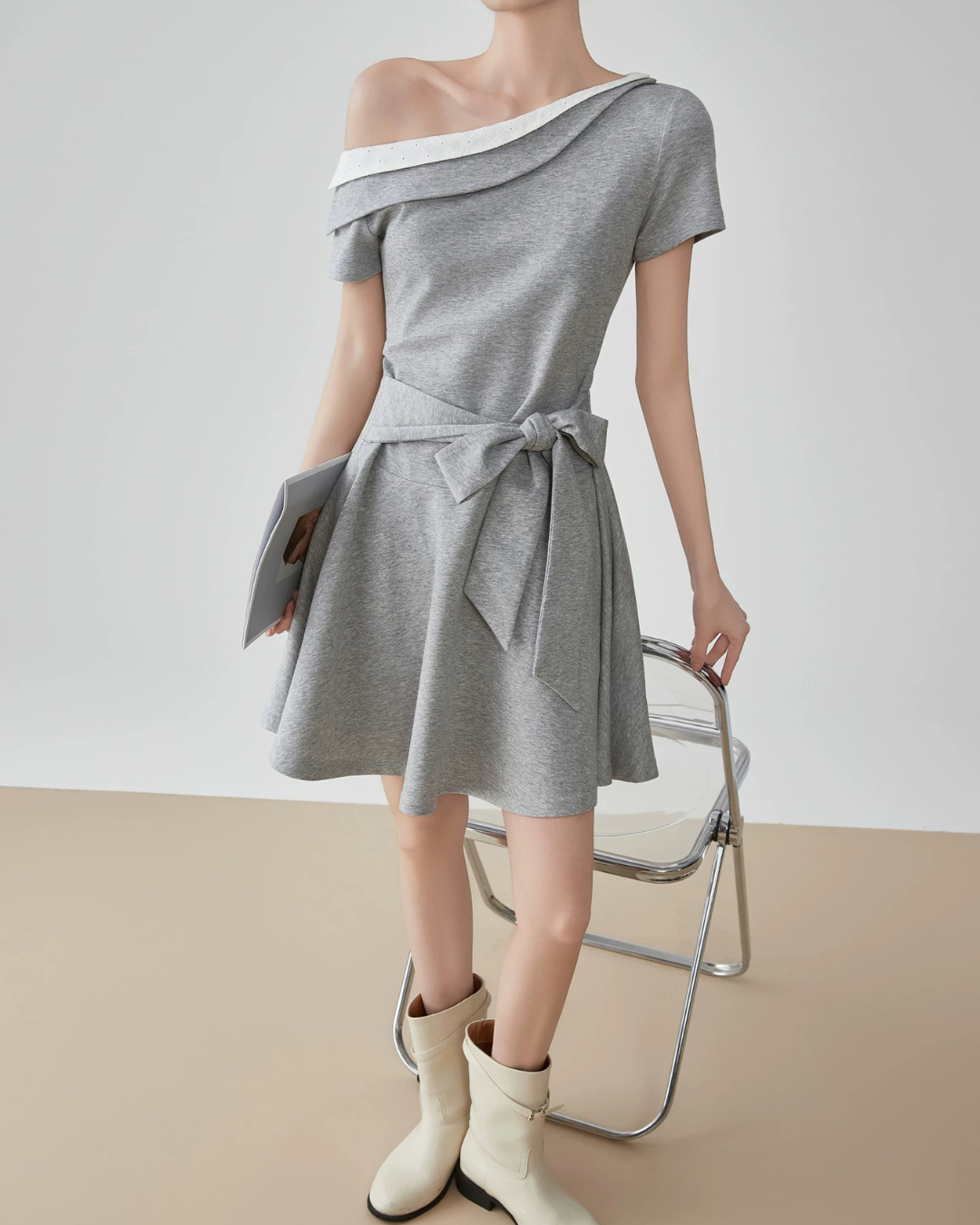 Off-Shoulder Layered Flared Mini Dress FER0277