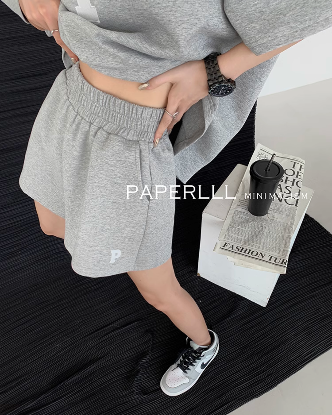 Cotton Loose Short Sleeve / High-Waisted Shorts PPR0010