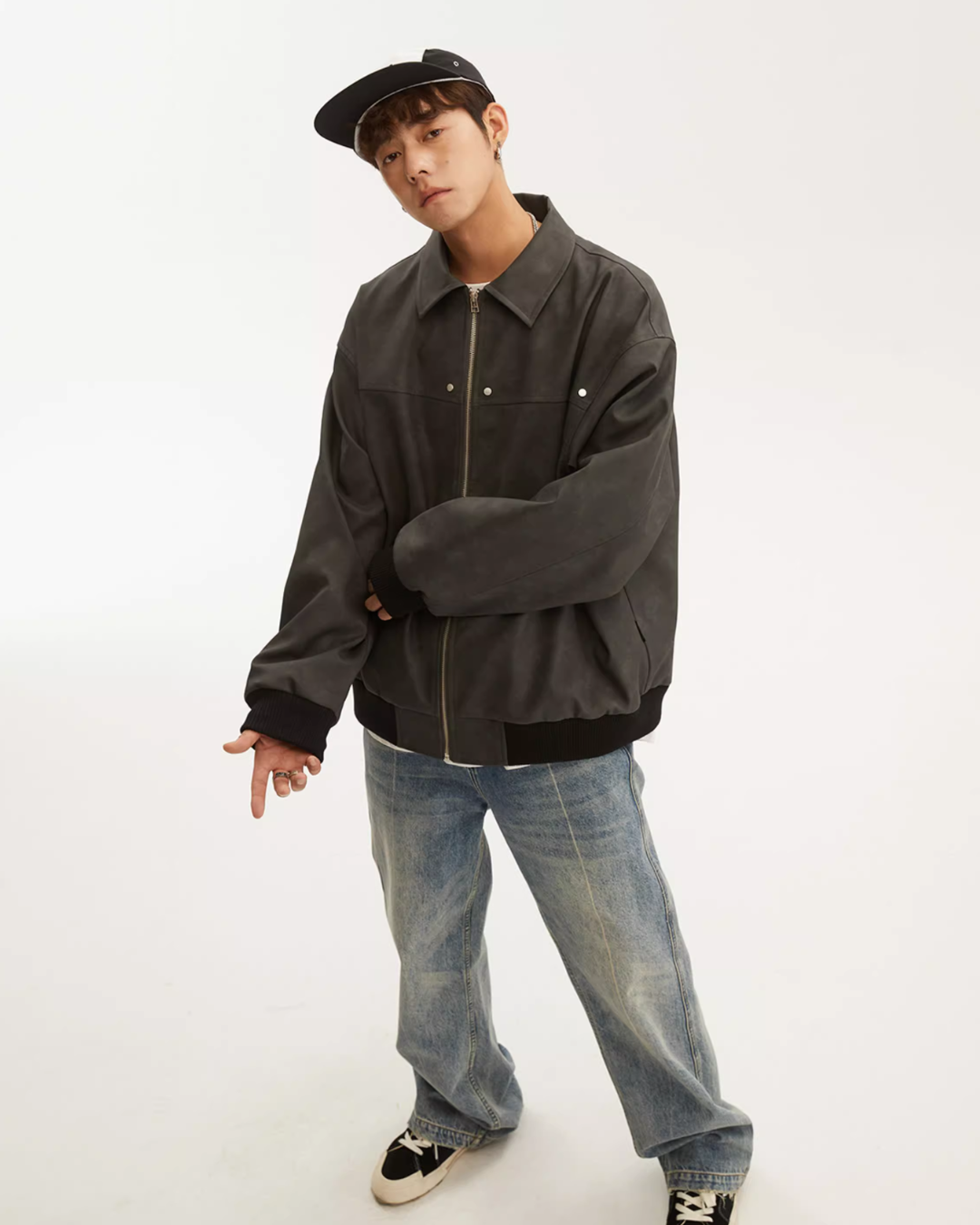 Retro Collar Leather Jacket NDC0001