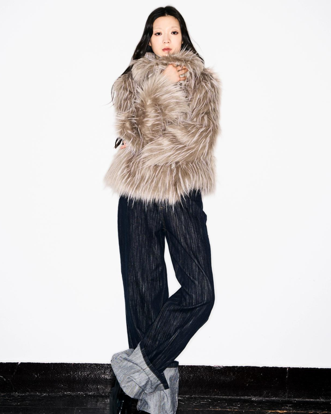 Milk Tea Volume Fur Coat TKC0014