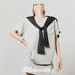 Light Gray Short Sleeve Top / Mini Skirt LLA0450