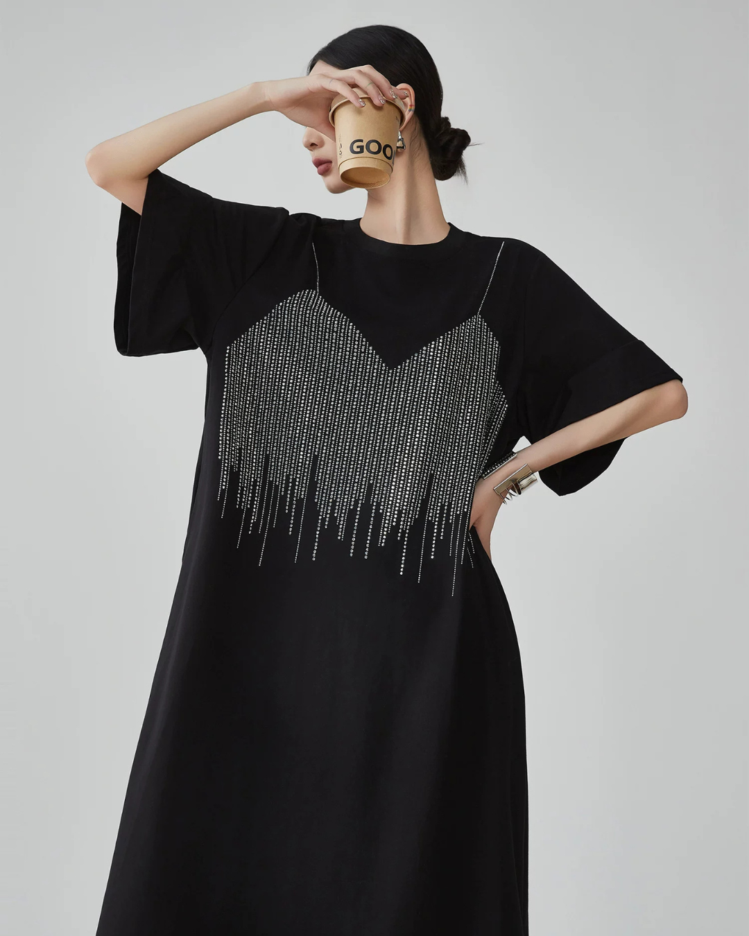 Layered-Style T-Shirt Dress FER0195