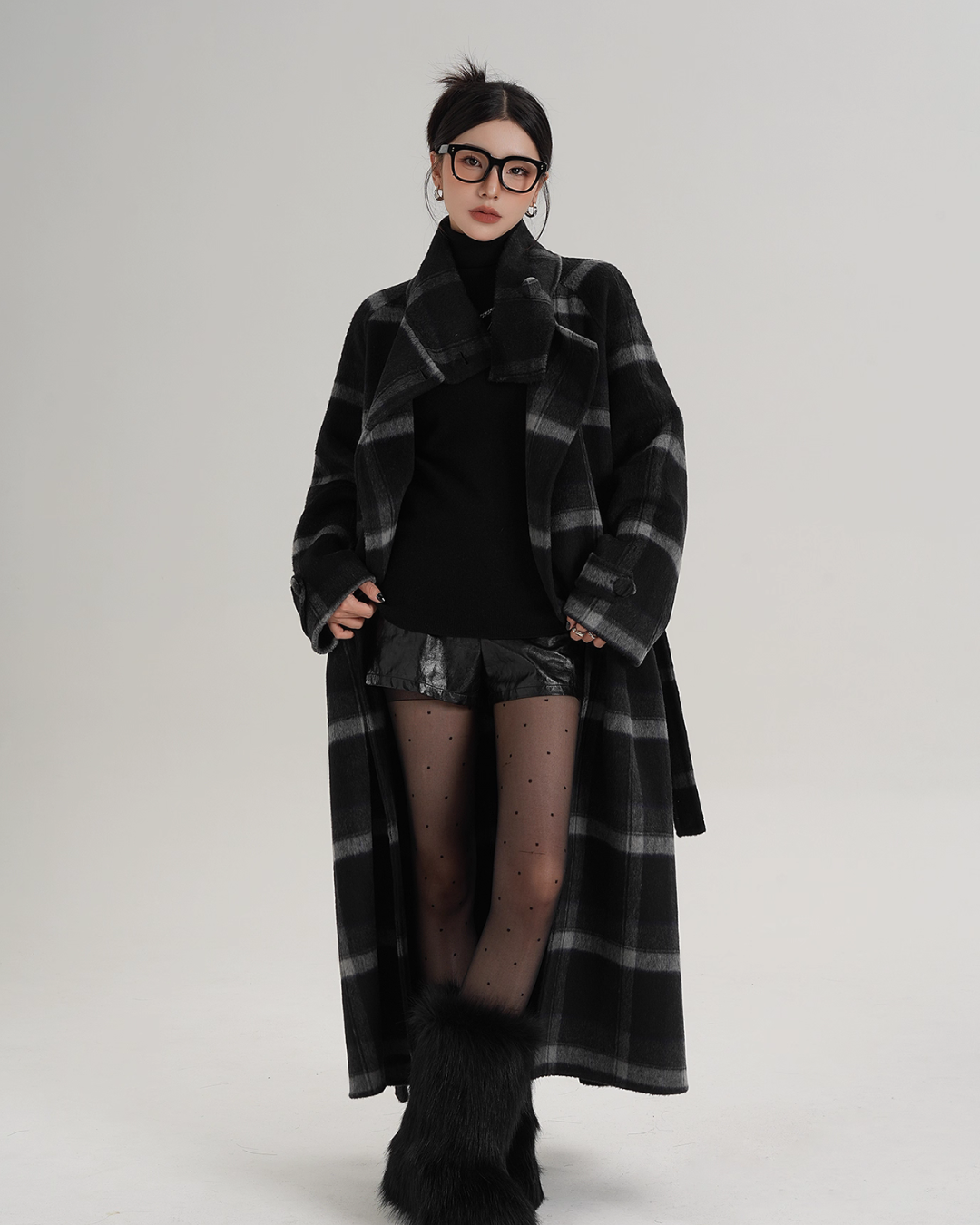 Stand Collar Paid Long Coat SRS0391