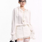 Floral Satin Shirt / Satin Fishtail Skirt TUW0004