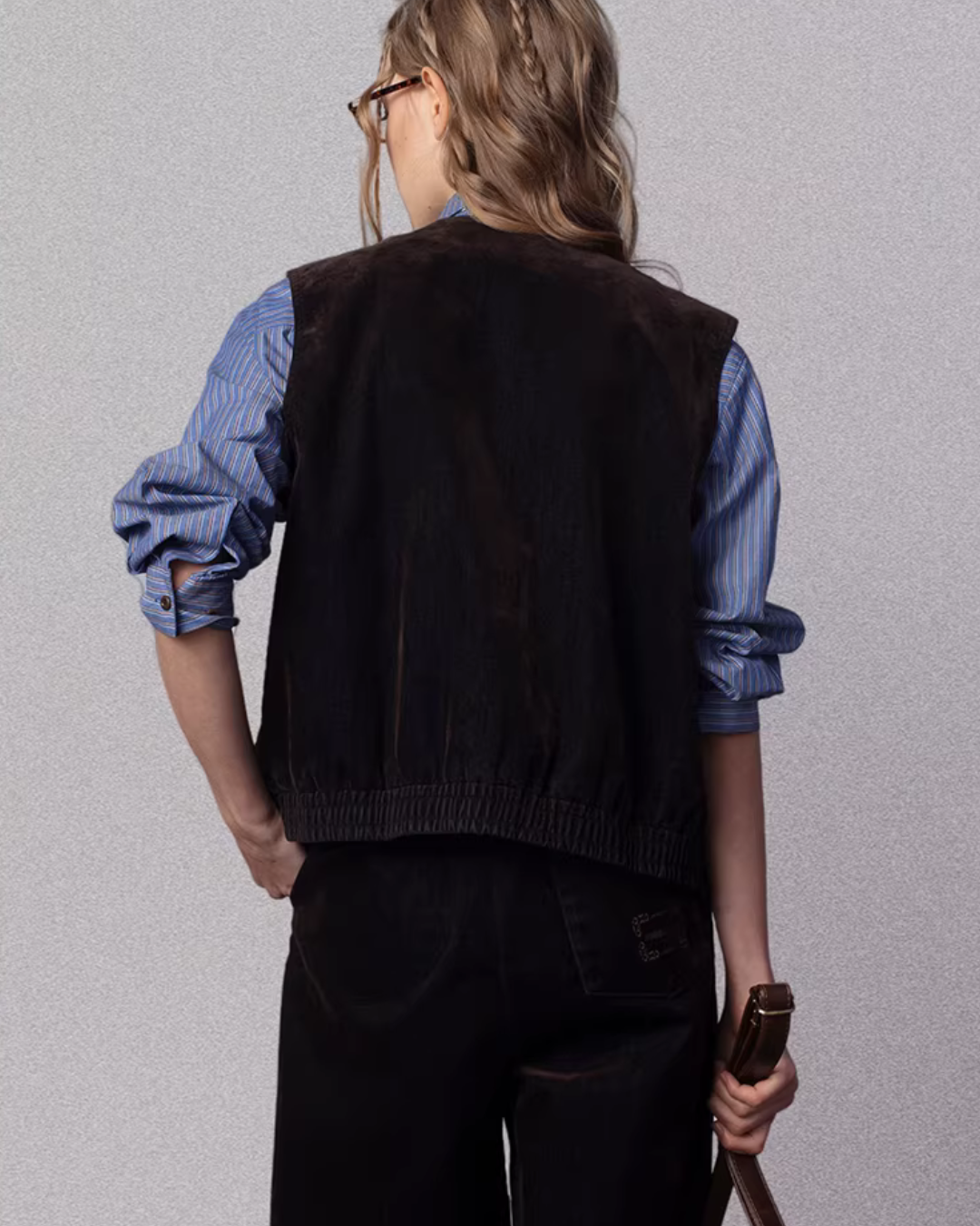 Vintage Flocked Denim Jacket / Vest / Bermuda Shorts / Tie BBK0002