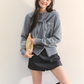 Dog Embroidery Round Neck Knit Cardigan ASG0070