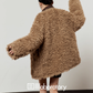 Faux Mouton Coat / Leopard Print Mini Skirt LLA0557